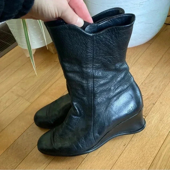 Arche black leather  wedge boots - Picture 2 of 4